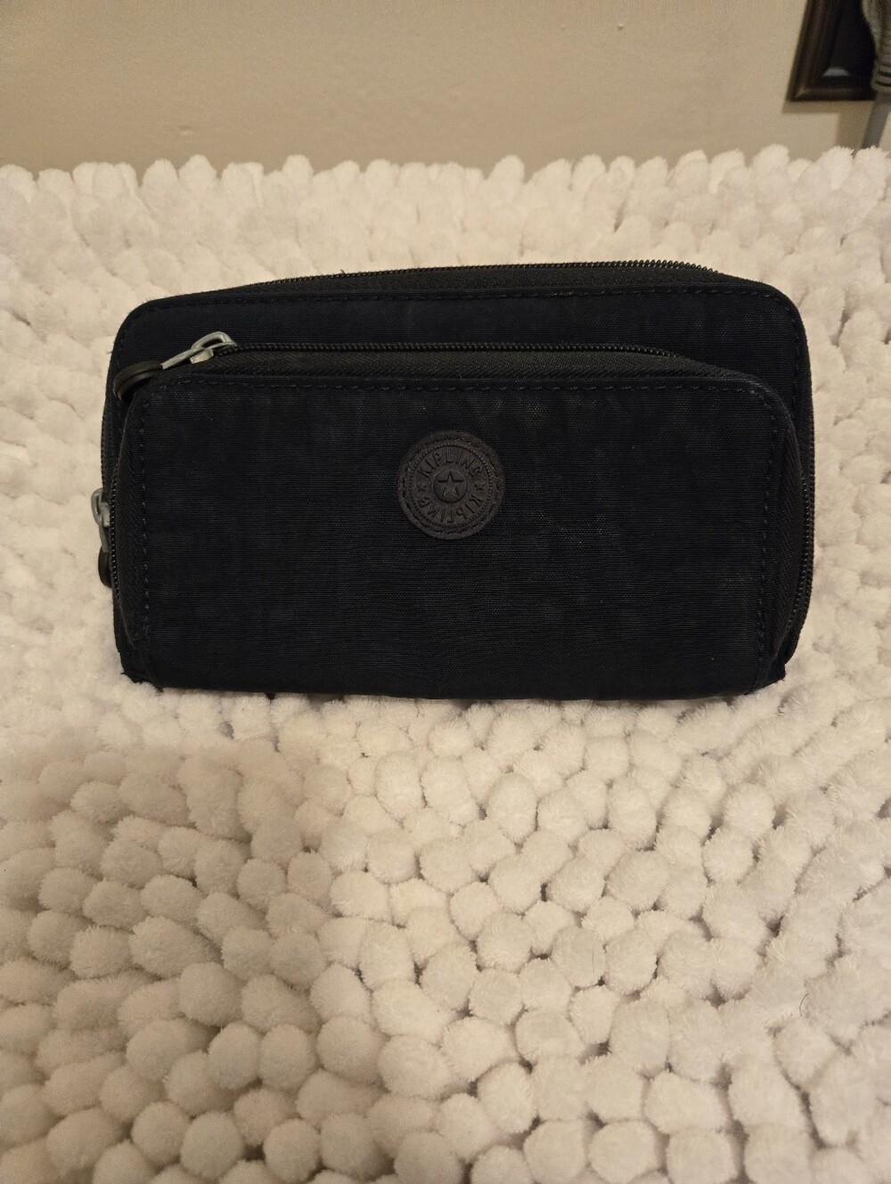 Kipling Navy Blue Zippered Travel Wallet